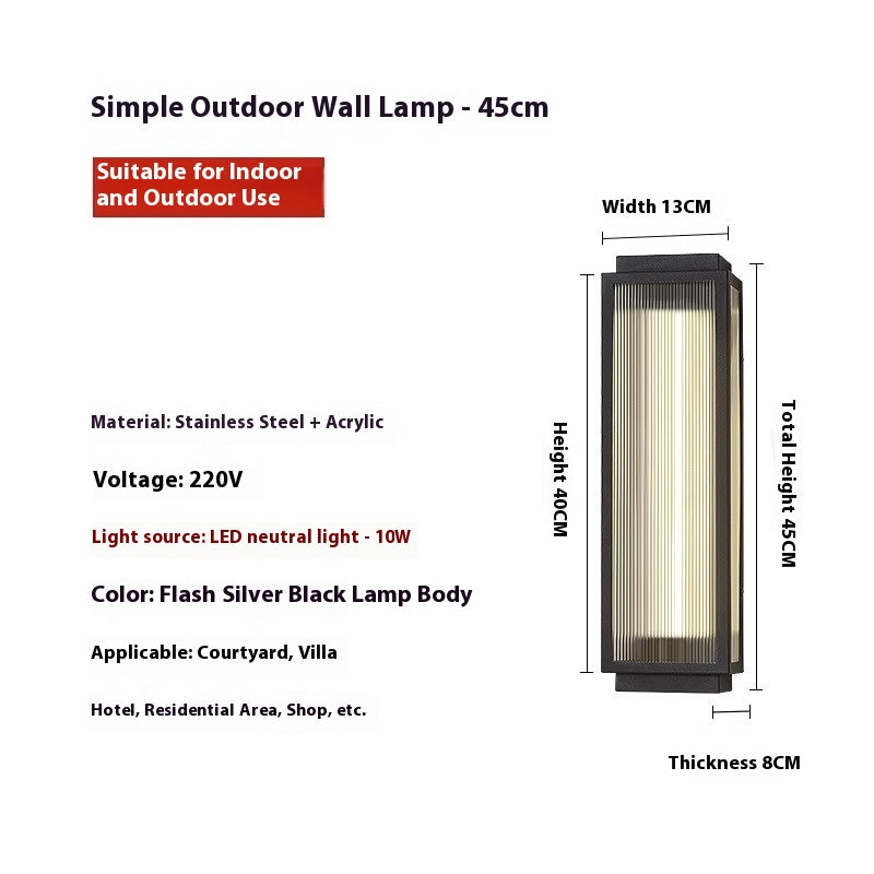 Lampe murale extérieure étanche en acier inoxydable