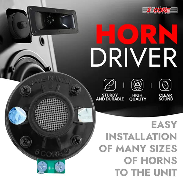 5 Core Compression Driver 200W Peak Power Aluminium Tweeter Diaphragm 8 Ohm Horn Haut-parleur