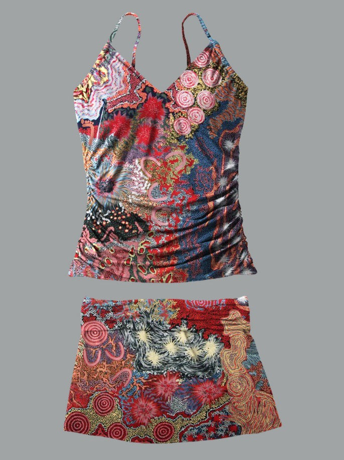 Femmes Strappy Bikini avec motif floral créatif