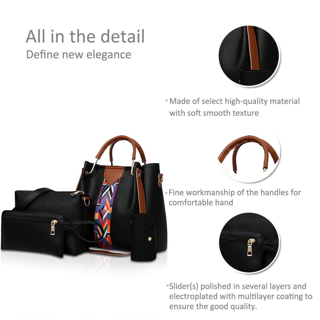 Sacs à main pour femmes Sacs à épaules Sacs à main de 4 pcs Sacs à main pour dames Sacs pour le corps supérieur