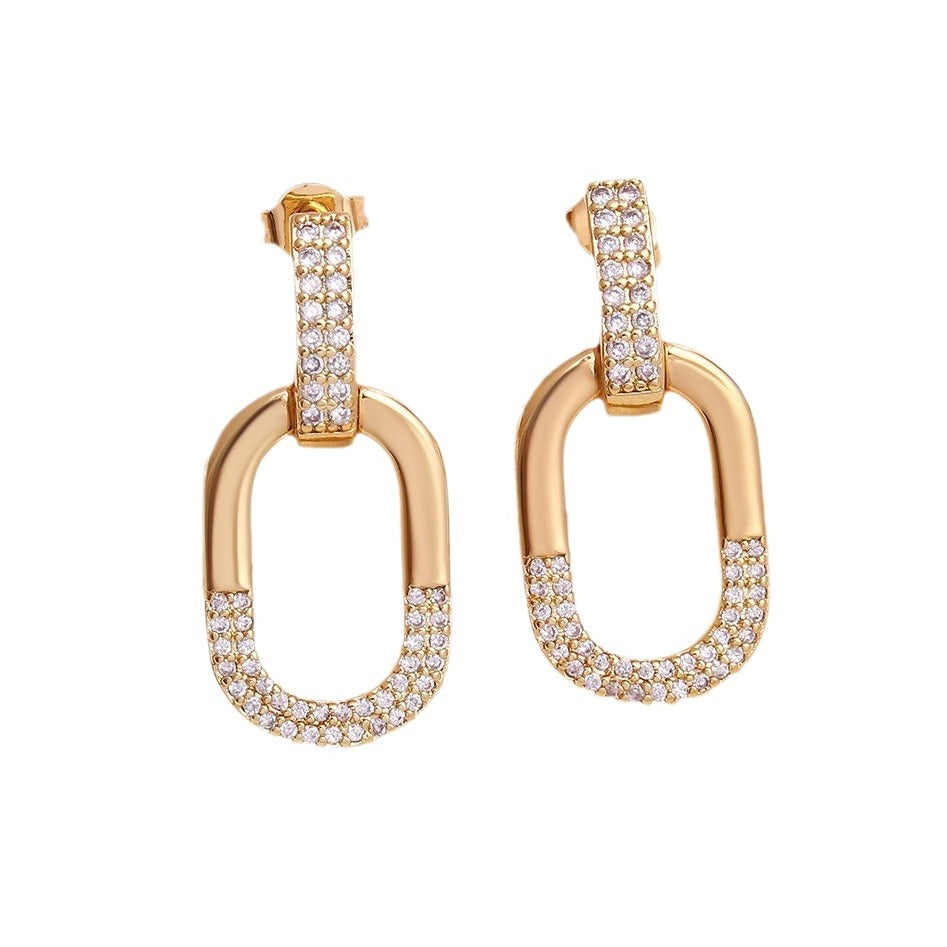 Collier d'oreille Zircon incrusté ovale