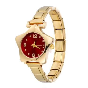 Bracelet de montre en acier inoxydable cinq étoiles coloré