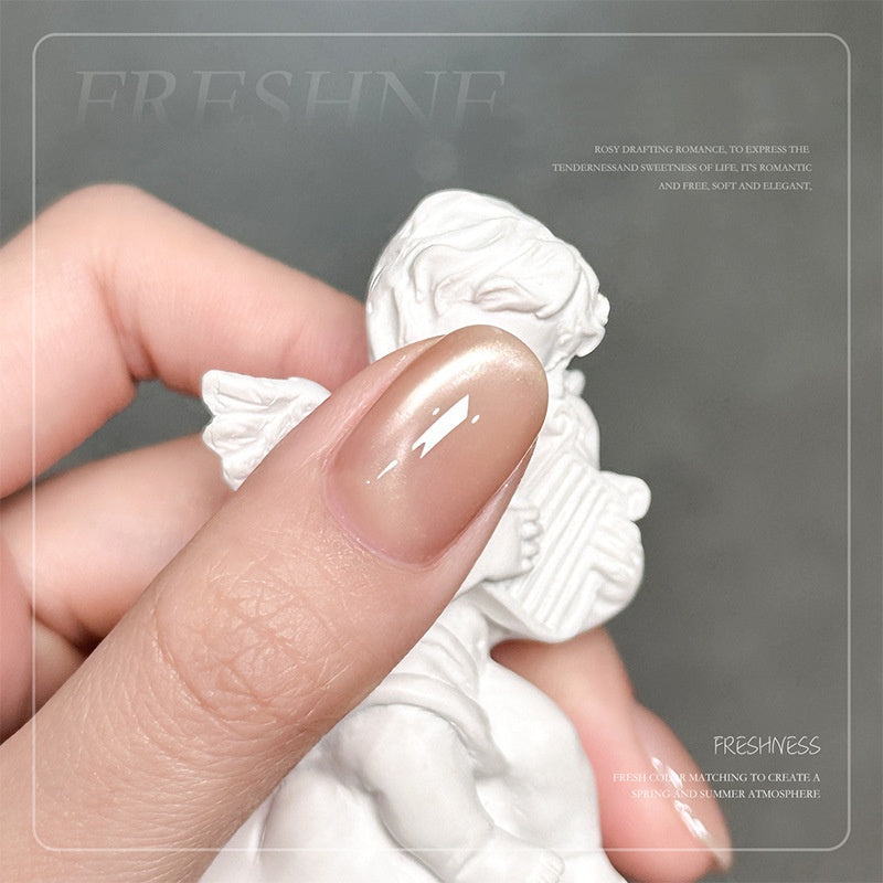 White Moonlight Ceramic Cat Eye Nail Gel Polish Porcelaine White Cat Eye Gel Pour Manucures