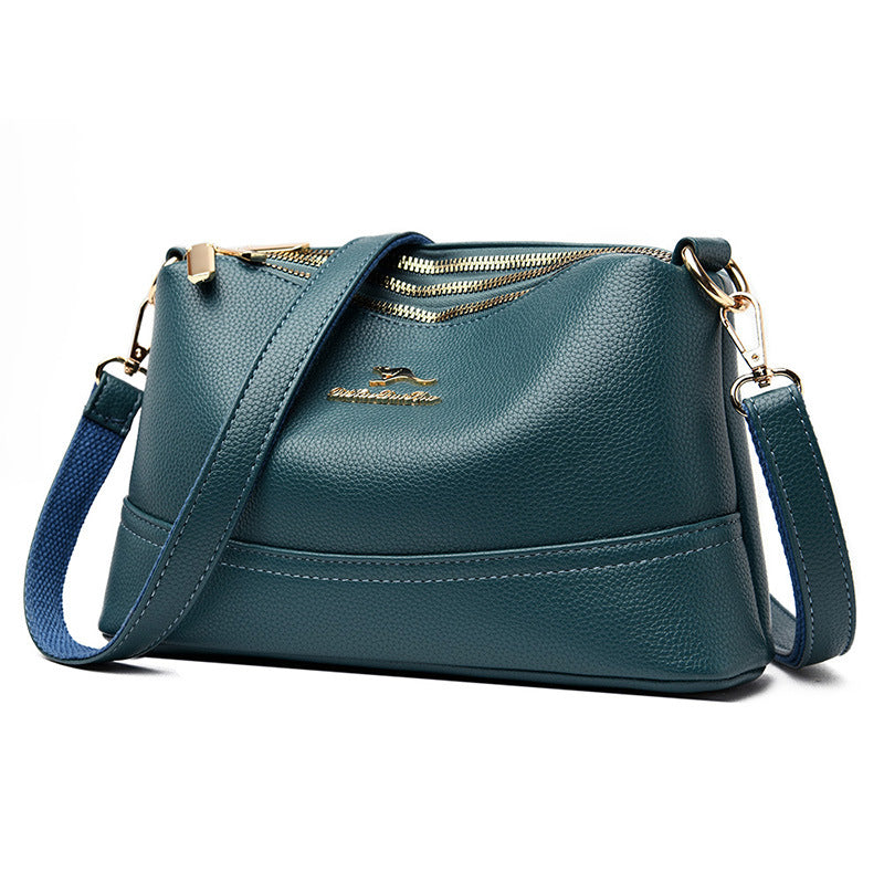 Trendy Trois poches Mini carré épaule croix corps Soft-cuir