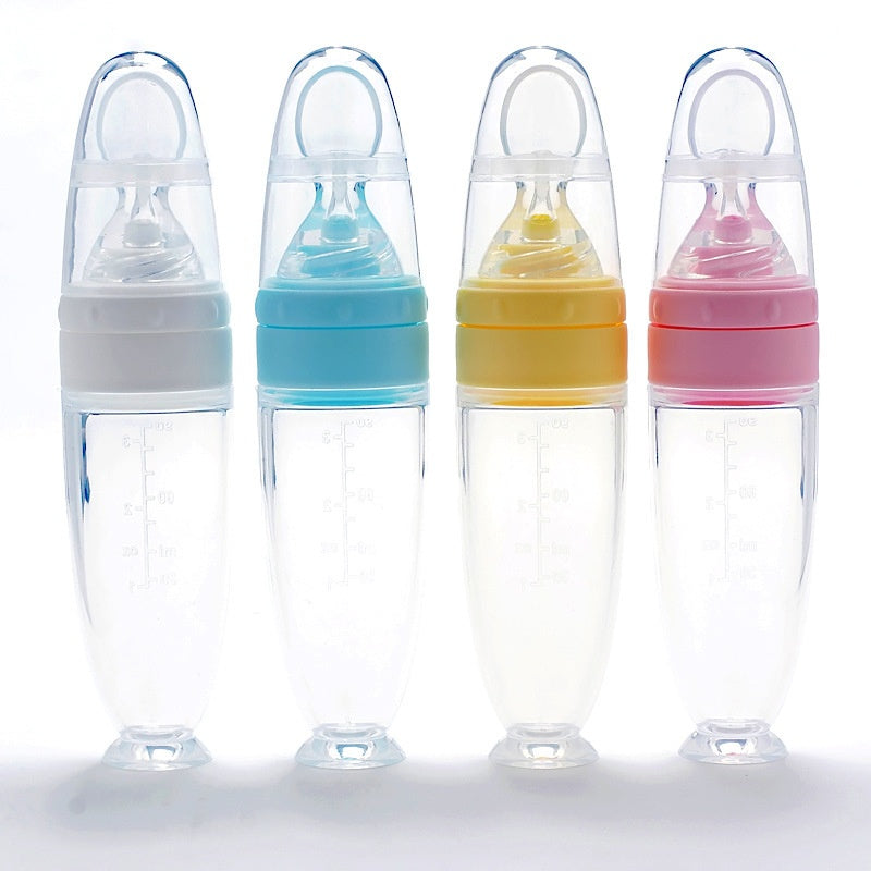 Silica Gel Sucker bouteille de pâte de riz Nano Argent bébé