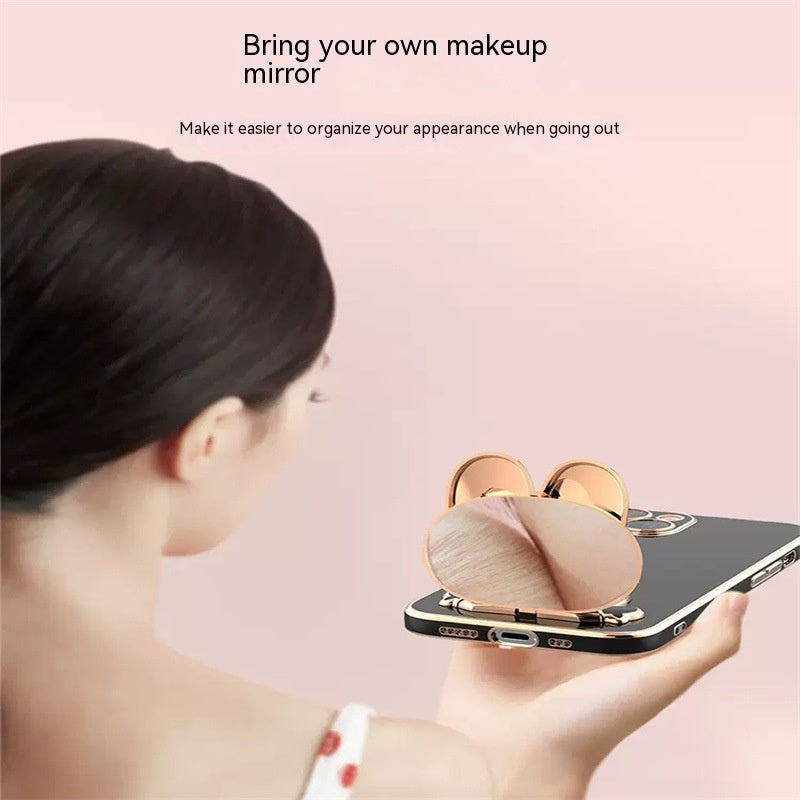 Bord droit Plaqué 6D Phone Case S22 Rabbit maquillage miroir protection Manche