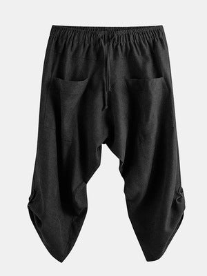 Cotton de style chinois et lin Baggy pantalons en vrac pour hommes avec des menottes de cheville imprimées