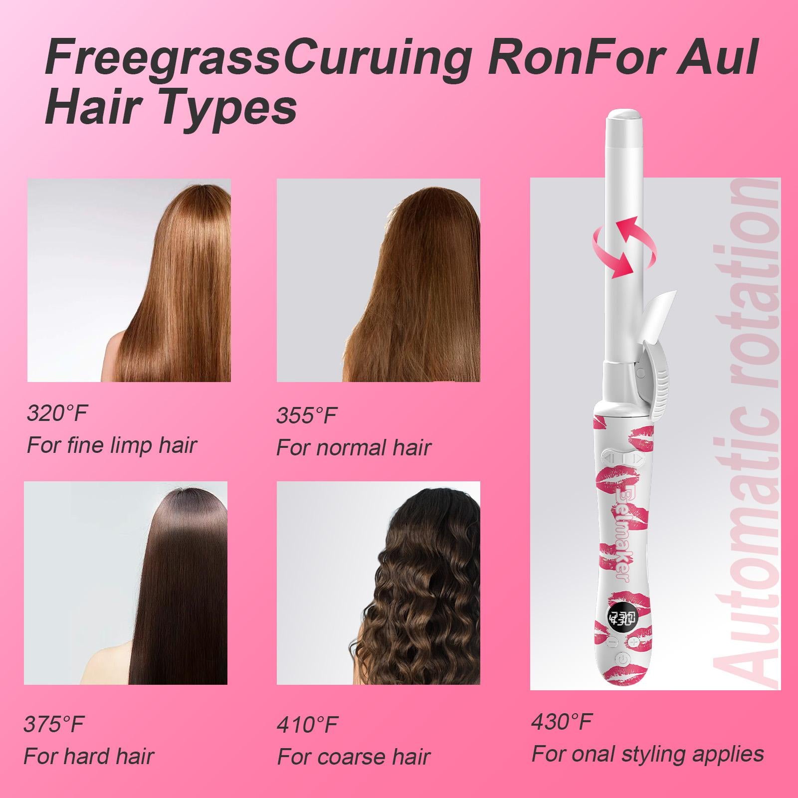 Iridescent Rotating Curling Iron Ceramic Curling Iron Convient à tous les types de cheveux Parfait