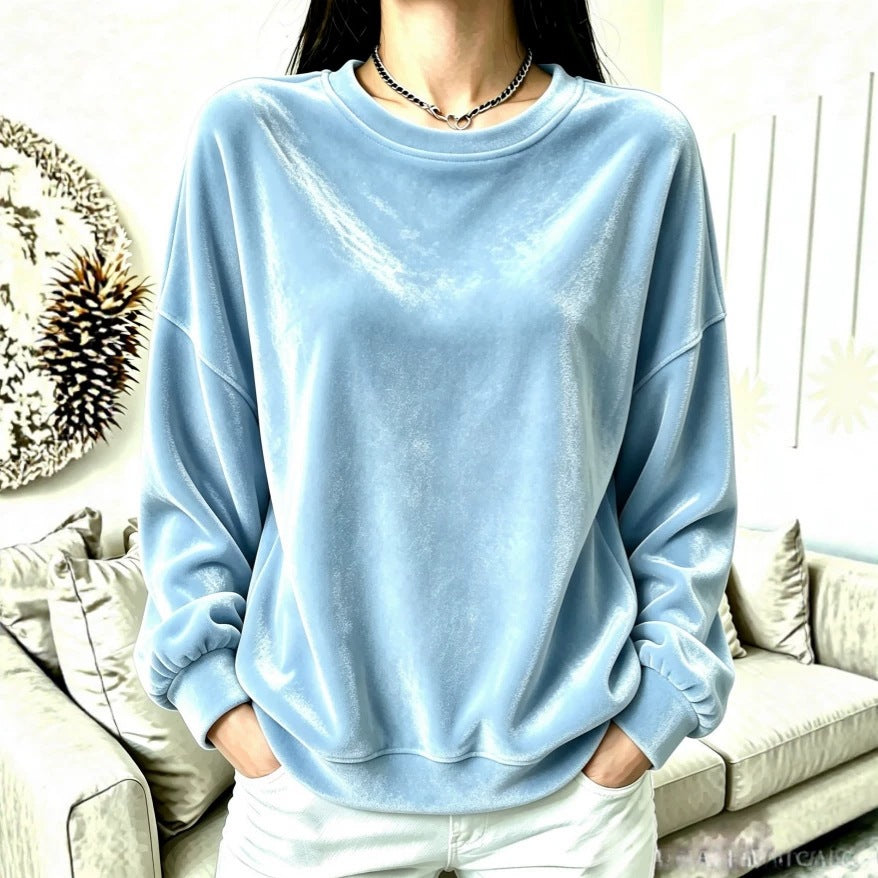 Femmes Casual Gold-velvet manches longues Hoodie