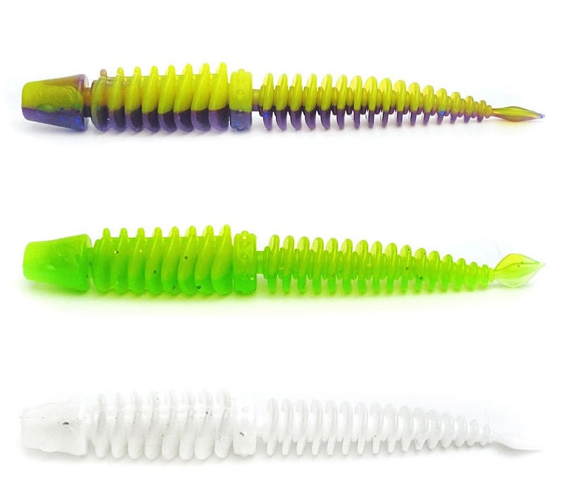 L'eau flottante statique Inverser l'aiguille filetée Tail Soft Bait Full Body Spoiler Soft Worm Bai