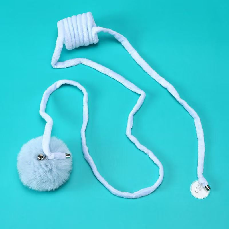 Porte suspendue élastique boule de chat-bleu-plush-1 pièce