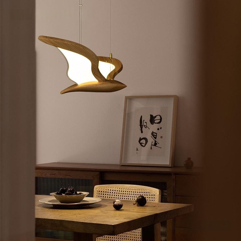 Lustre en bois massif Design créatif White Ash luminaire