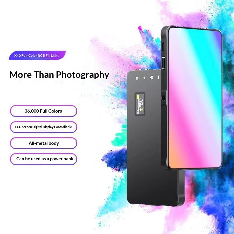 Photographie d'extérieur LED éclairage double couleur-température Portable RGB Fill Light