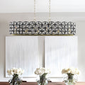 Lustre de 39" en cristal contemporain et pendentif en or noir – Fixation de lumière moderne géométrique