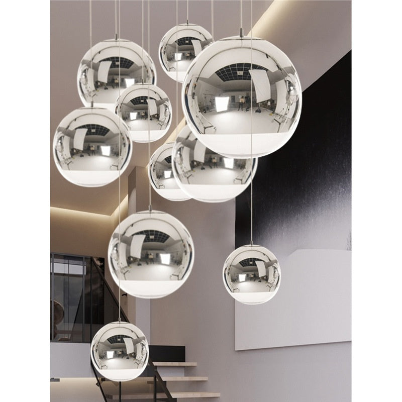 Shade de suspension ronde en verre nordique pour la salle à manger