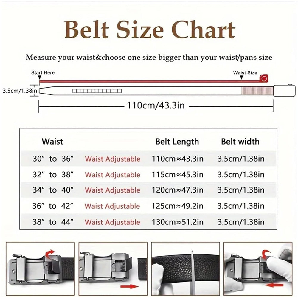 Men's Leather Belt for Men with Anti-Scratch Design for Formal or Casual Wear