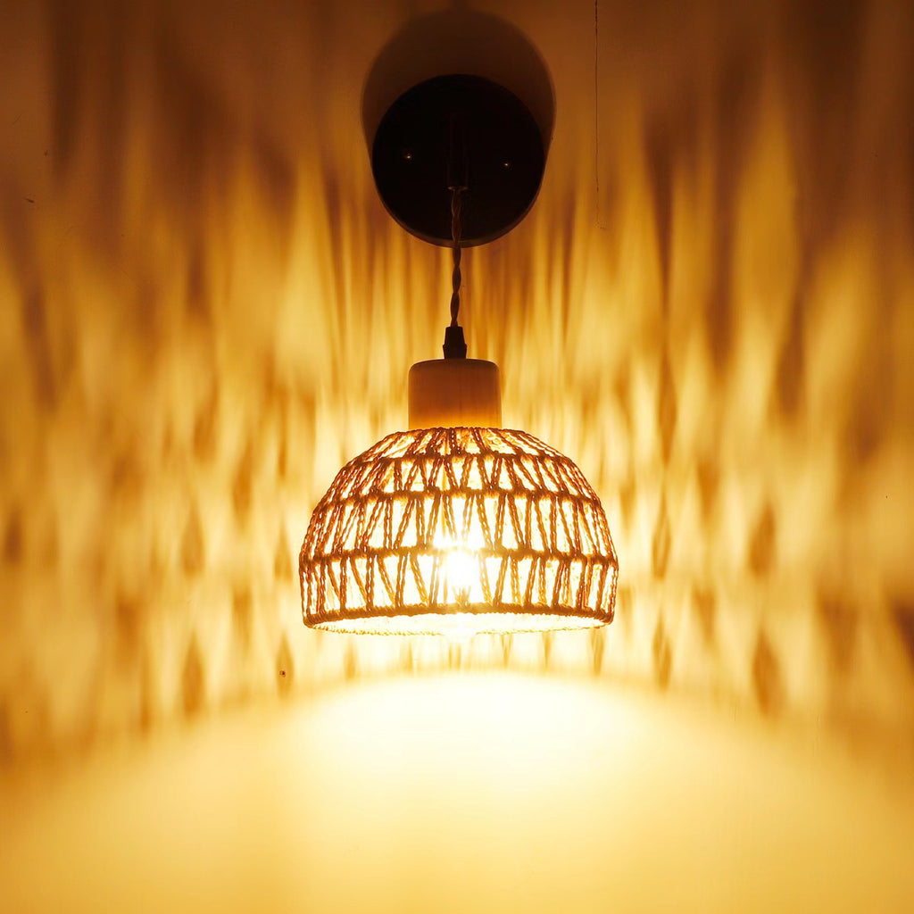 Rattan Vintage lampe murale de chanvre agricole