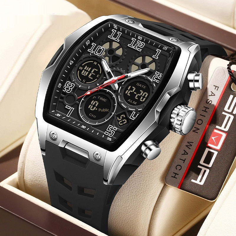 Multifonctionnel Cask-Shaped Luminous Sports Montre électronique