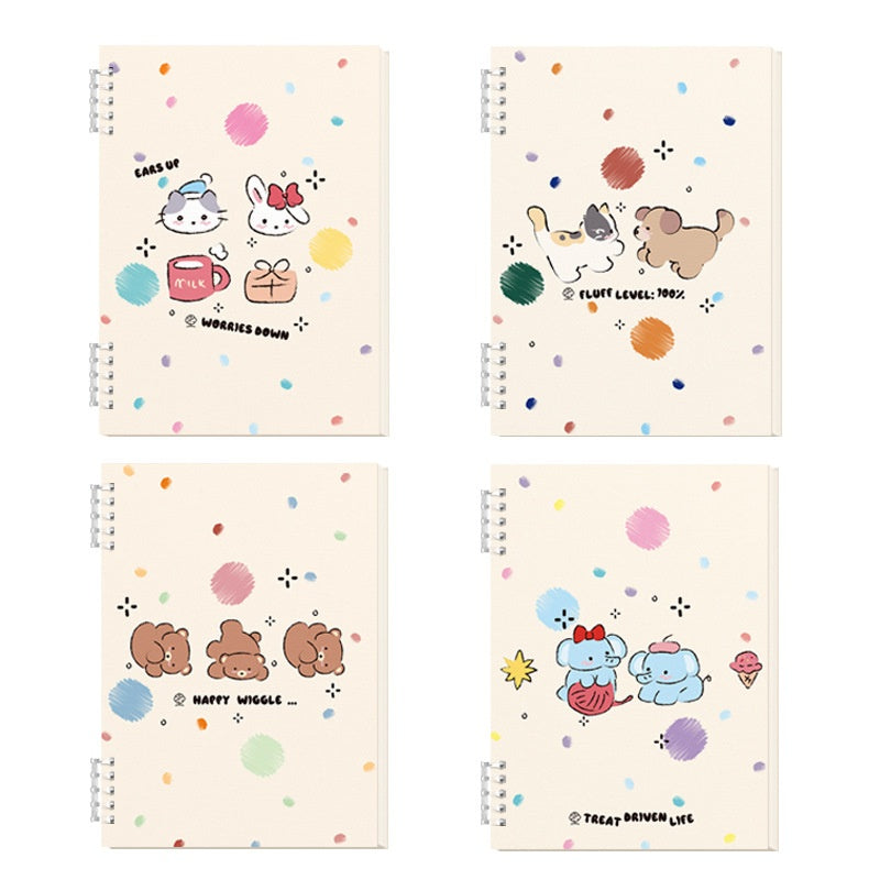 A5 Échelle de carnet de notes à feuilles longues épaissies Étudiante en livre mignon amovible
