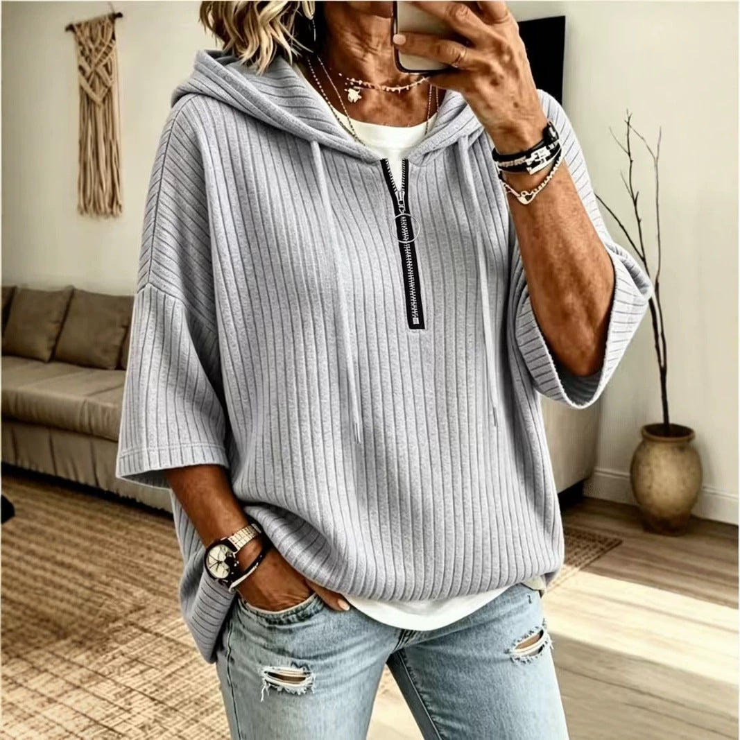 Top à capuche en polyester pour femmes