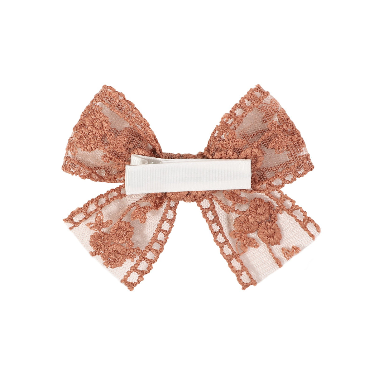 Barrettes de broderie en dentelle pour enfants Bow