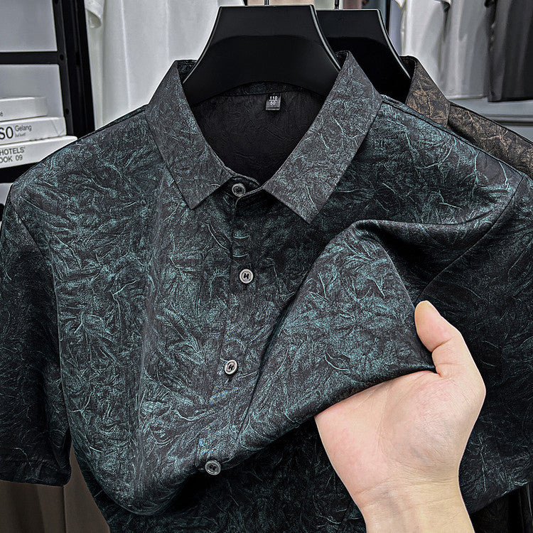 Haut de chemise imprimé manches courtes pour hommes