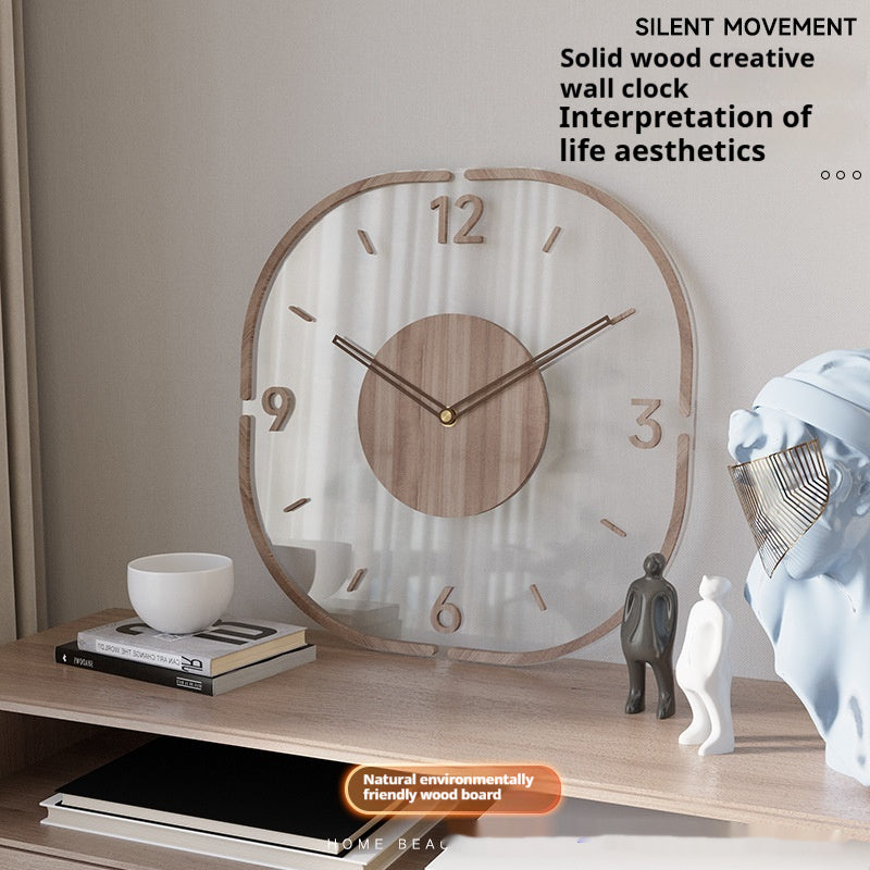 Horloge murale en bois transparent créatif
