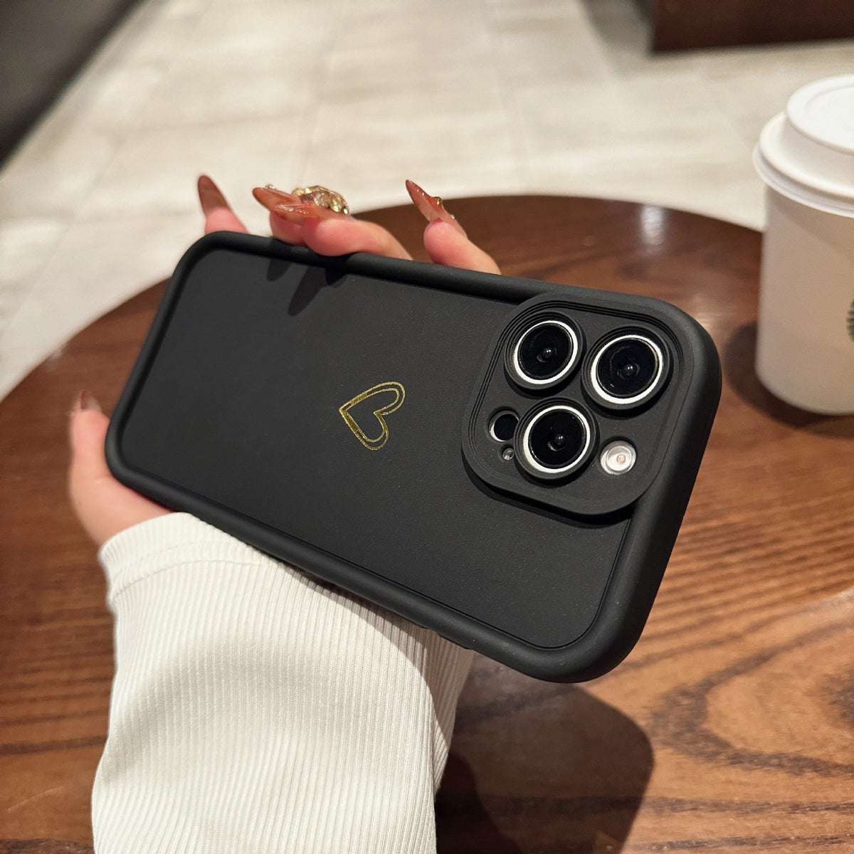 Étui de protection pour l'amour simple avec couverture téléphonique en acier givré de sable