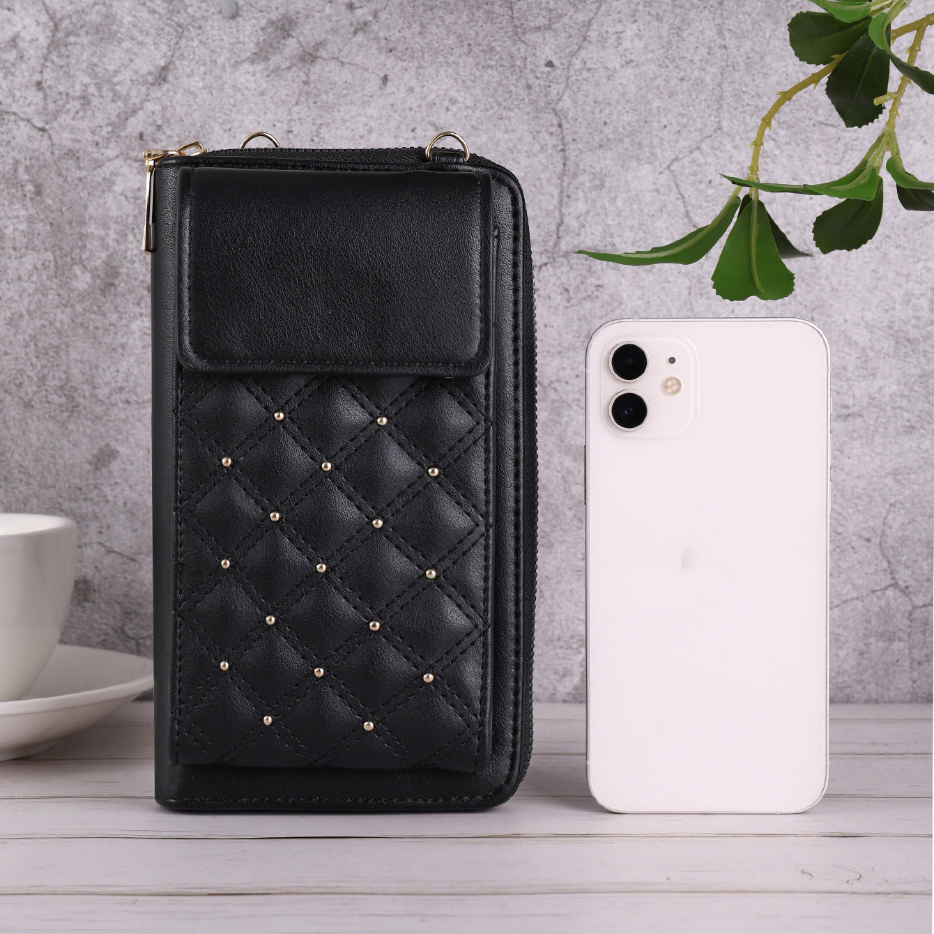 Mode tout-match Mobile Phone Bag Style classique Rhombus Light Luxury