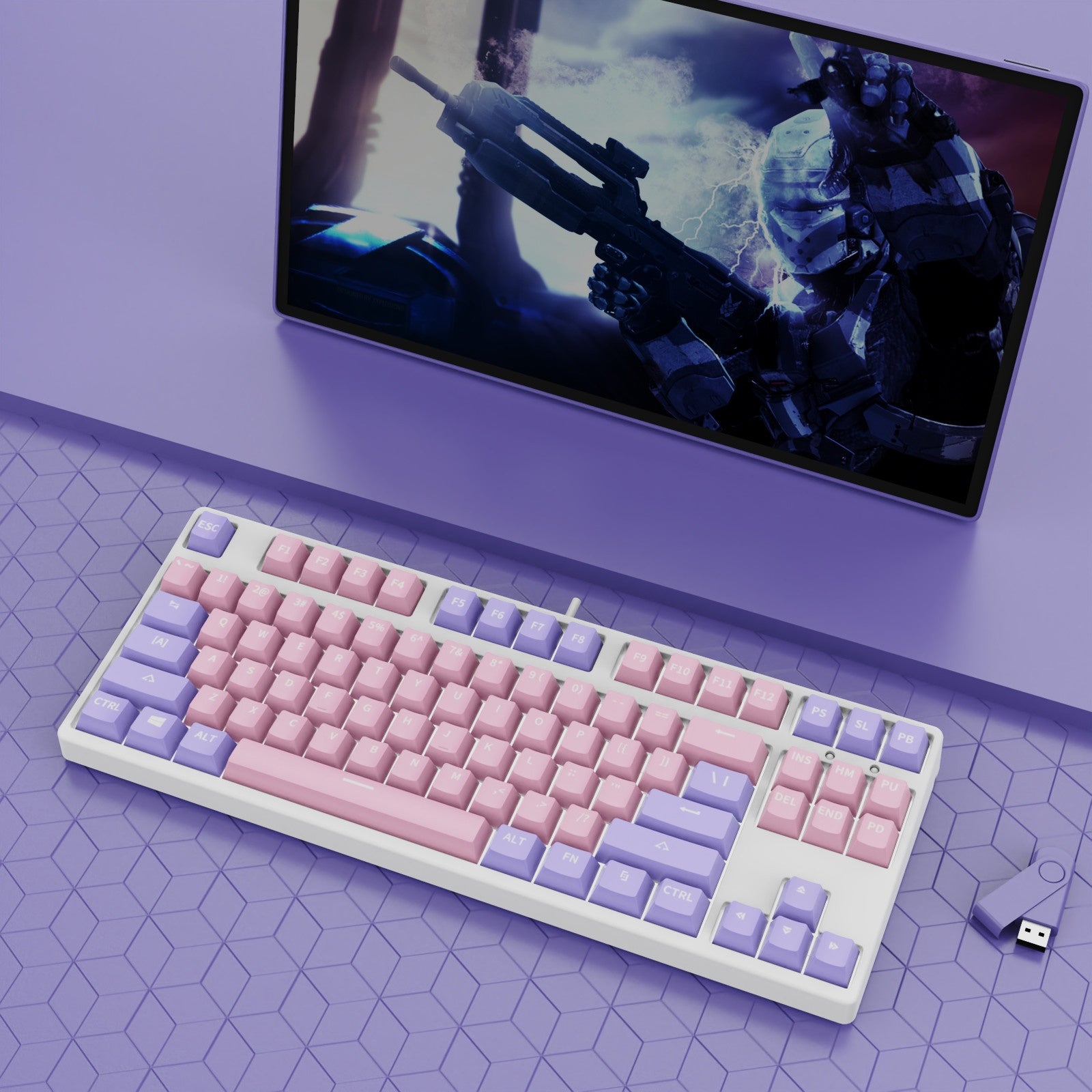 87 Clé filaire prise de jeu deux couleurs clavier mécanique