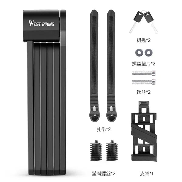 Verrouillage de pliage de vélo 2 clés 87cm de haute sécurité alliage de verrouillage en acier pour VTT vélo de route E-Bike A
