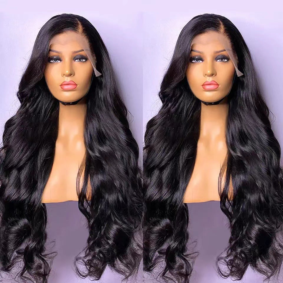 Femmes Long Curly Perruque avec une cape de dentelle