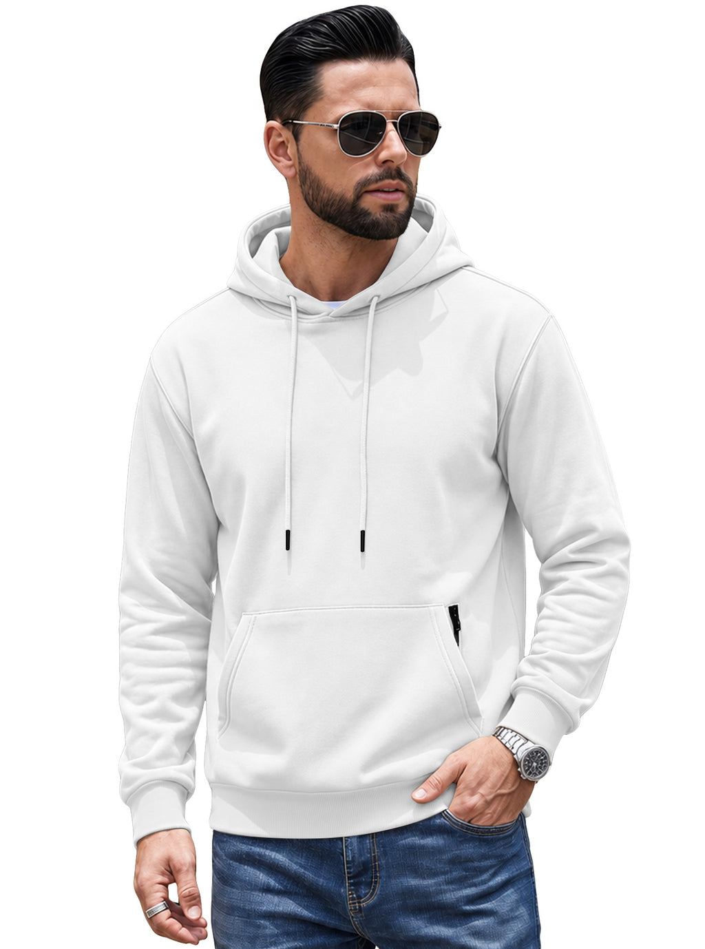 TK Hommes American Solid Color Drawstring Hoodie