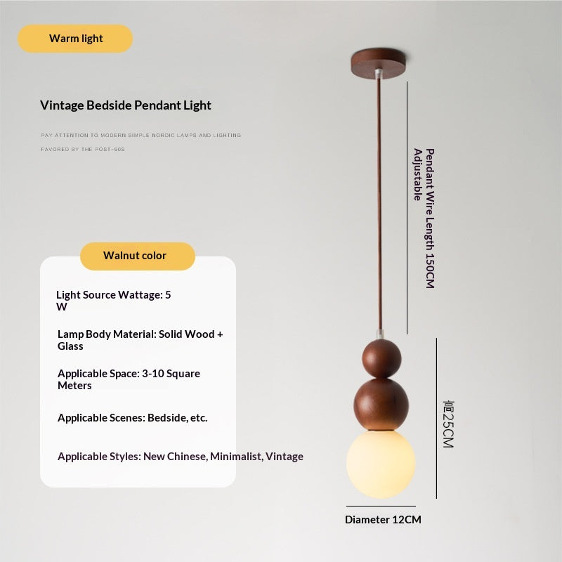 Wabi-sabi Style Guesthouse Single-head Long-string Pendant Light