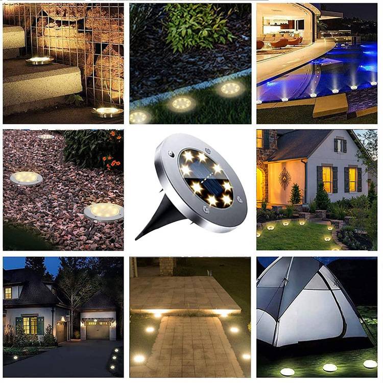LED Solar Underground lumière imperméable à la couleur changement de jardin lampe enterrée