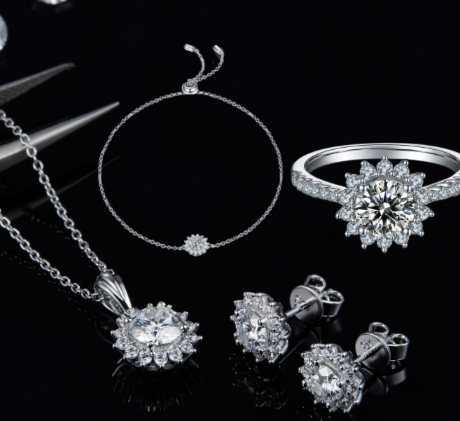 925 Collier en argent Bracelet boucle d'oreille trois pièces