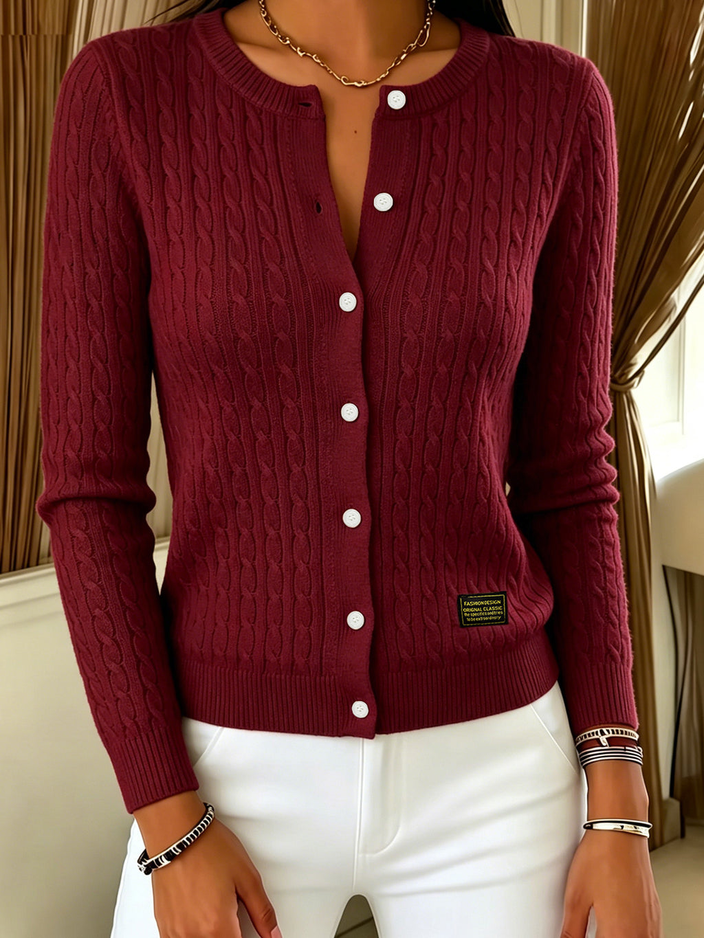 Women's long-sleeved button-up shirt