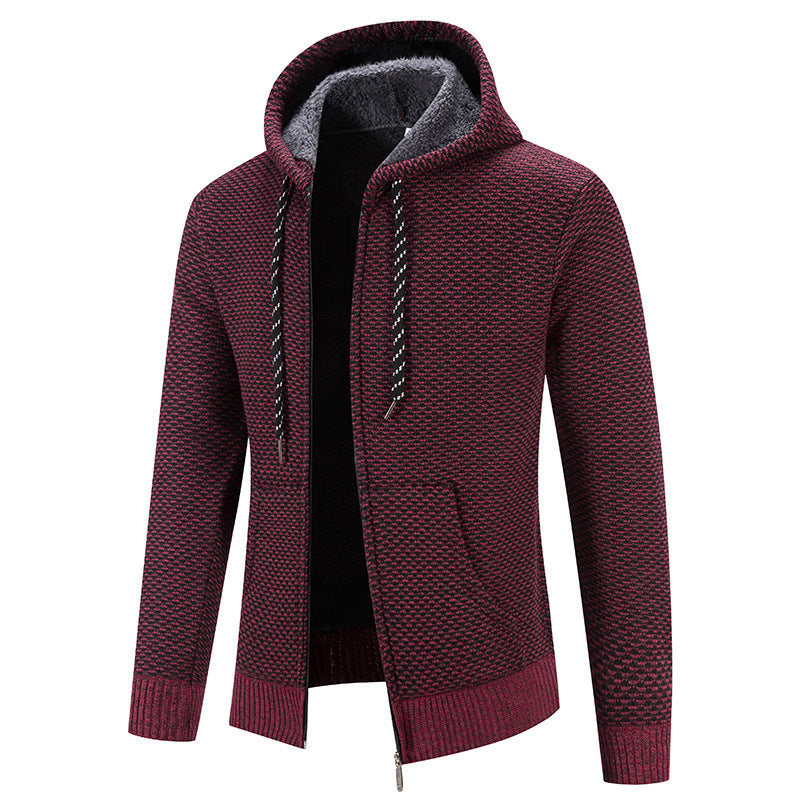 Cardigan en tricot pour hommes avec doublure en polaire