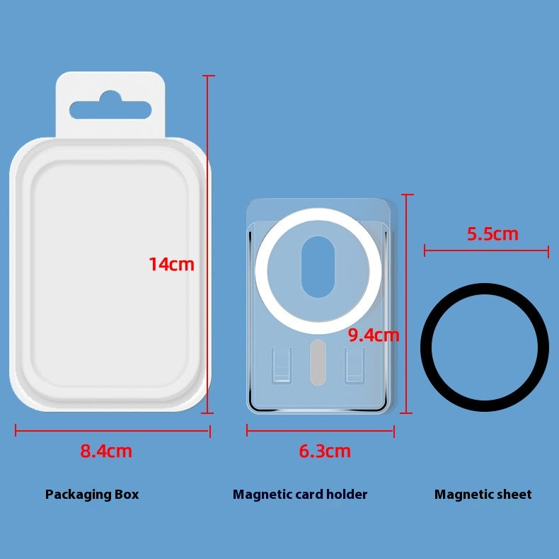 Support de carte de boîtier de téléphone magnétique transparent