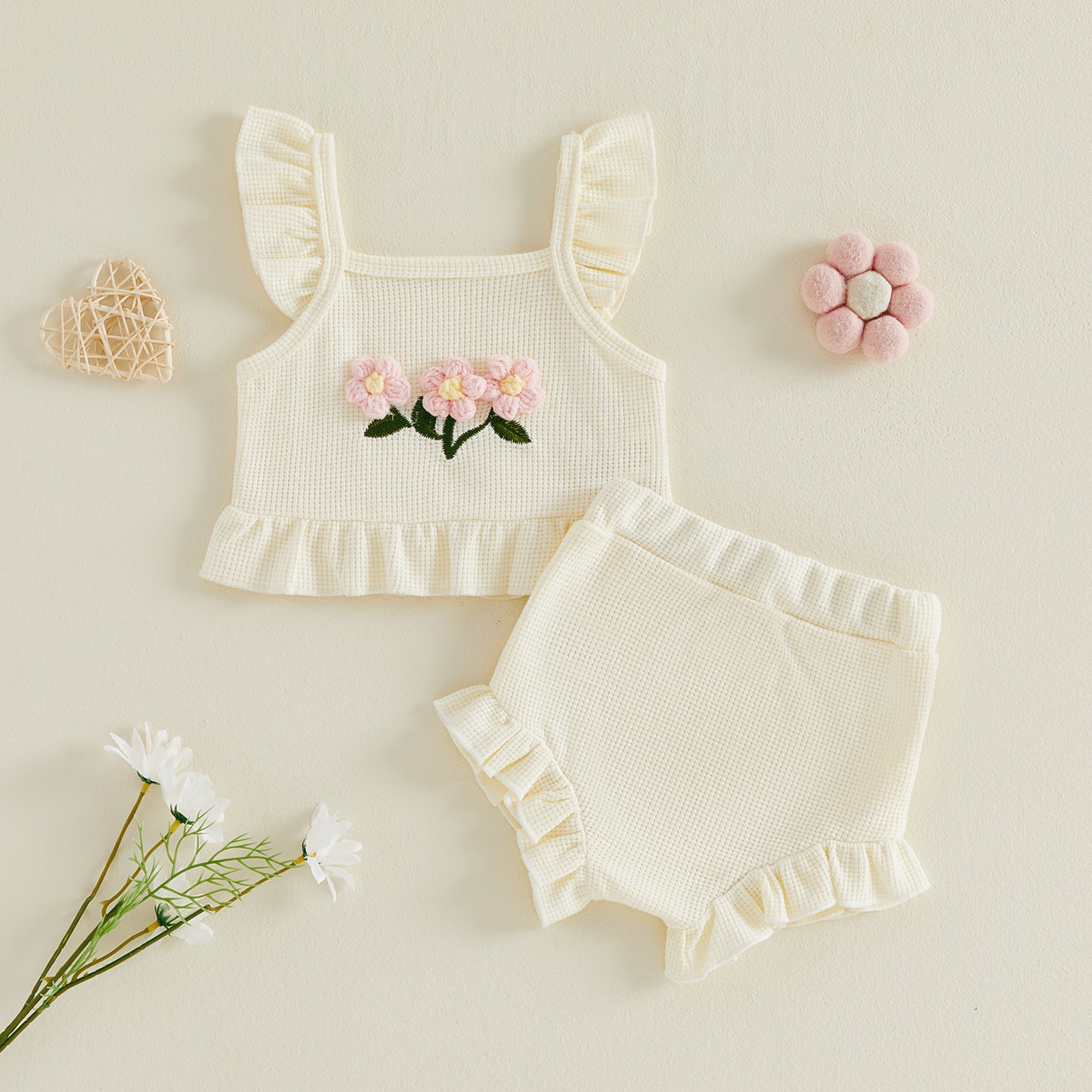 Ensemble de top et pantalons en trois dimensions