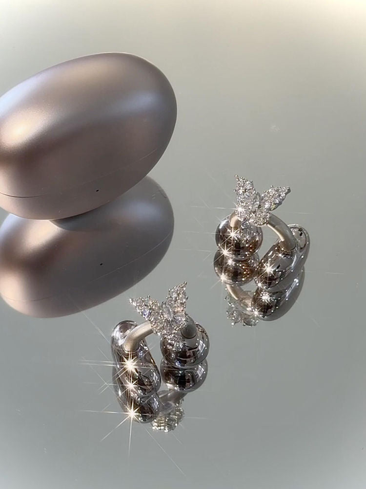 Diamant brillant Papillon Larmes Écouteurs
