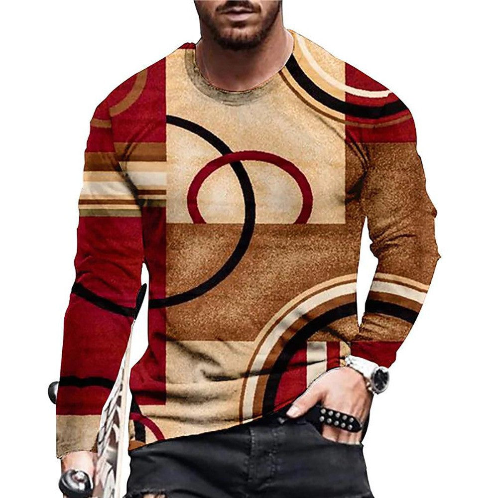 T-shirt homme 3D numérique imprimé ronde de la mode de cou