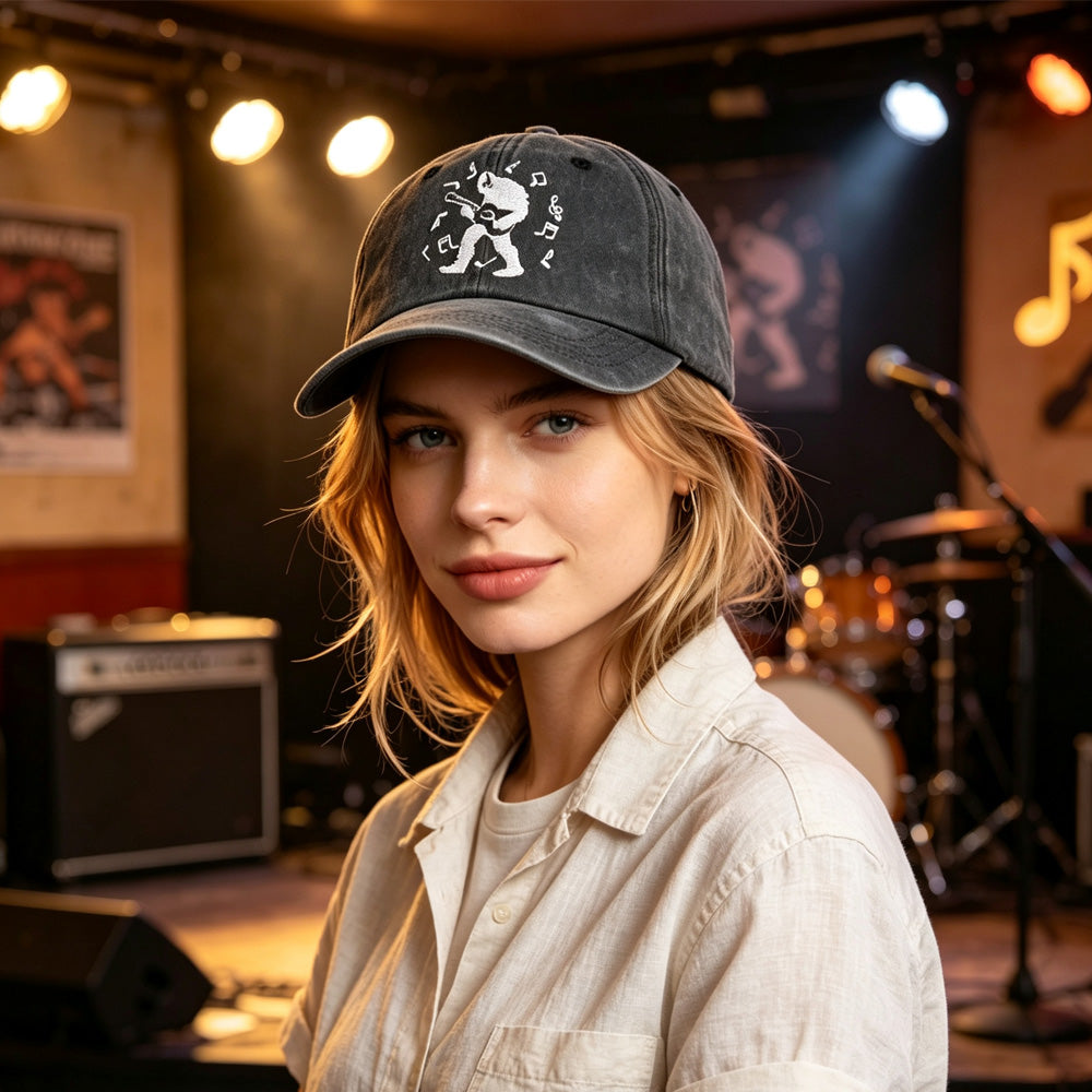 2pcs Guitar Black Casquette de baseball pour femmes Hommes