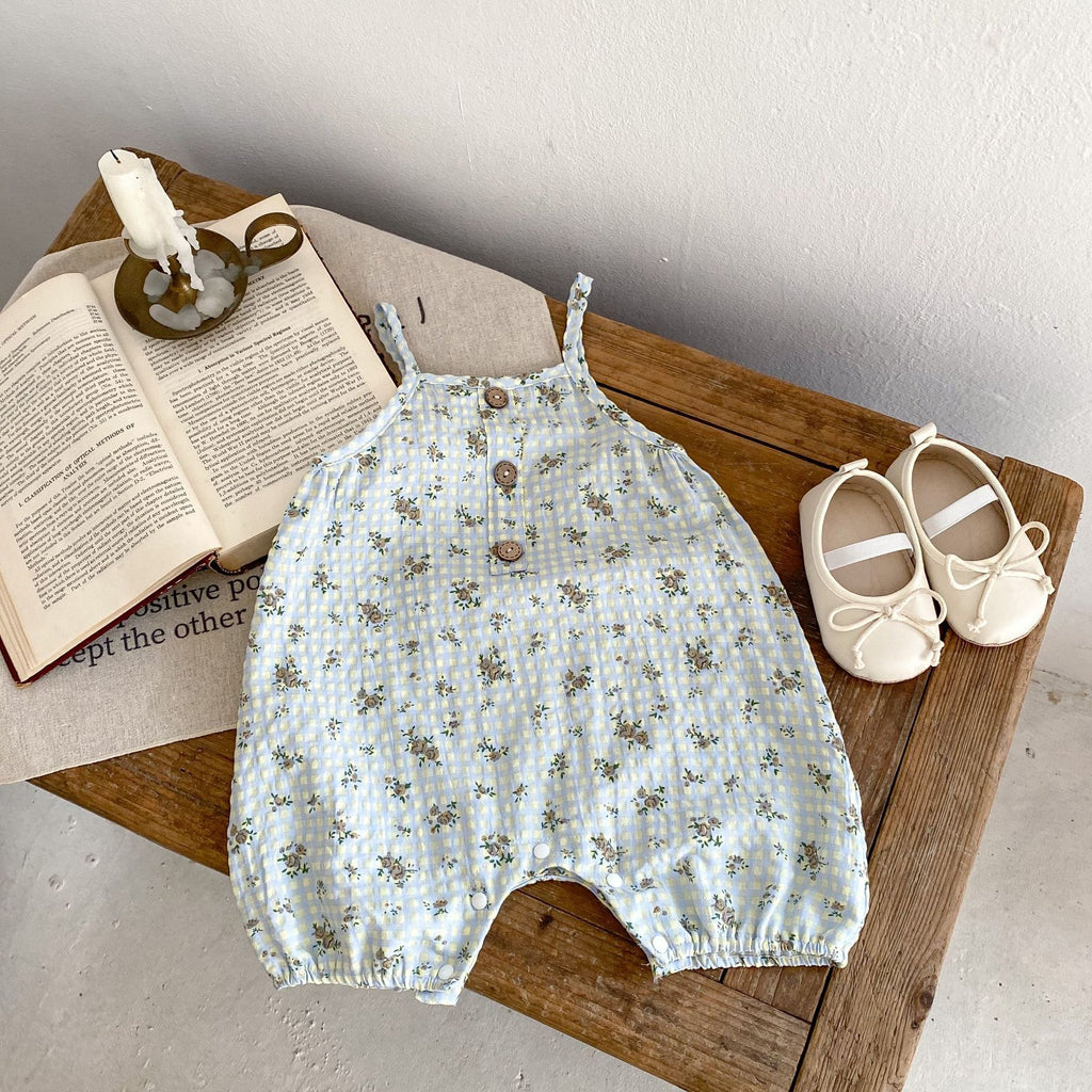 Personnalité Plaid Imprimé Suspendeurs Fleurs Vêtements de travail Pantalons