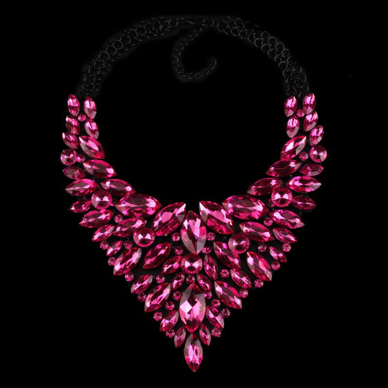 Collier en Strass en alliage Chaîne de sweater en diamant