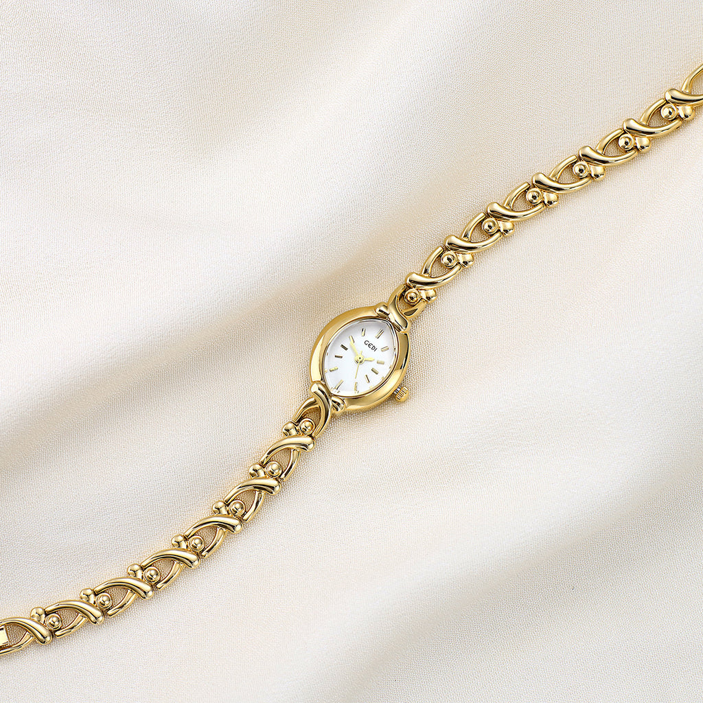 Montre Quartz pour femme - Slim design élégant avec bande en acier inoxydable et résistant à l'eau