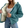 Manteau doublé de polaire pour femmes avec agneaux composites Laine