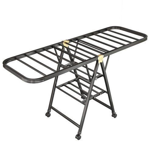 1.6 mètres Premium Noir - Séchage d'air à trois couchesRack pliant Balcon Ménage Mov