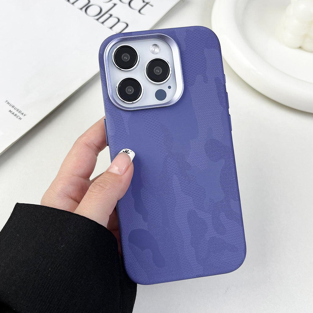 Boîtier de téléphone magnétique tout compris en cuir Camouflage