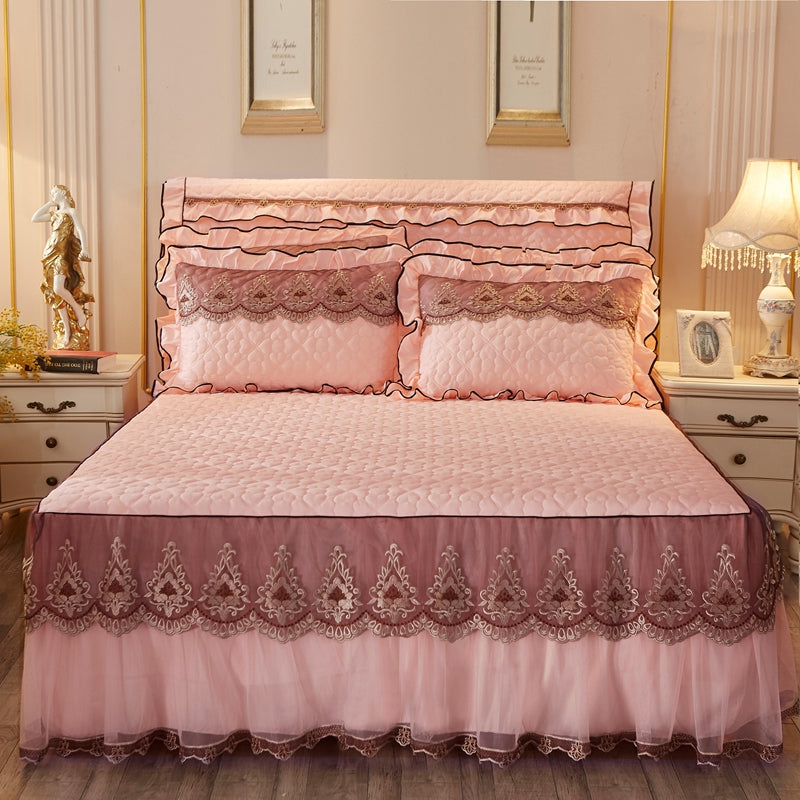 Jupe de lit en dentelle matelassée épaissée Plus coton Couverture de lit Simmons